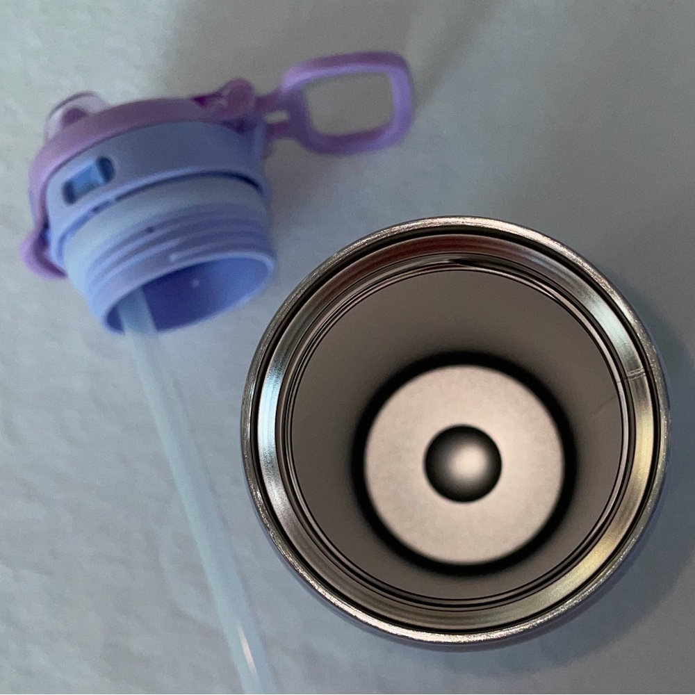 Purple Water Bottle with Straw - Picture 4 of 7